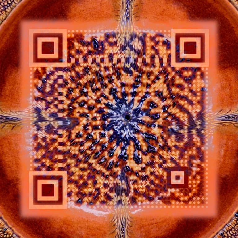 QR code artístico com IA: Cerâmica abstrata