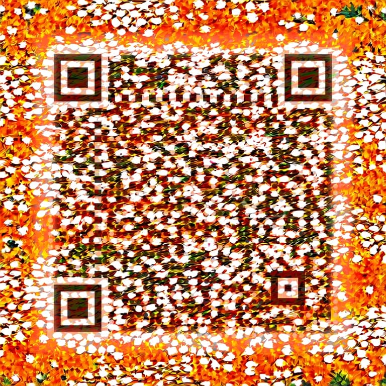 QR code artístico com IA: Prado de flores