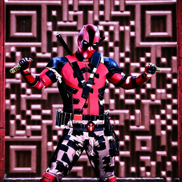 AI QR code art style: Deadpool