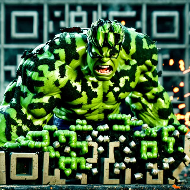 AI QR code art style: Hulk