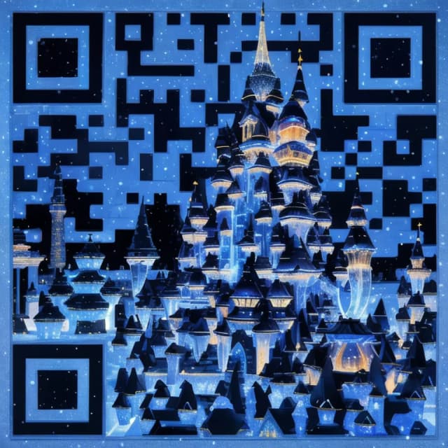 AI QR code art style: Ice Festival