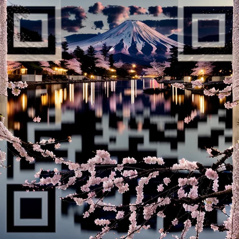 AI QR code art - Mount Fuji