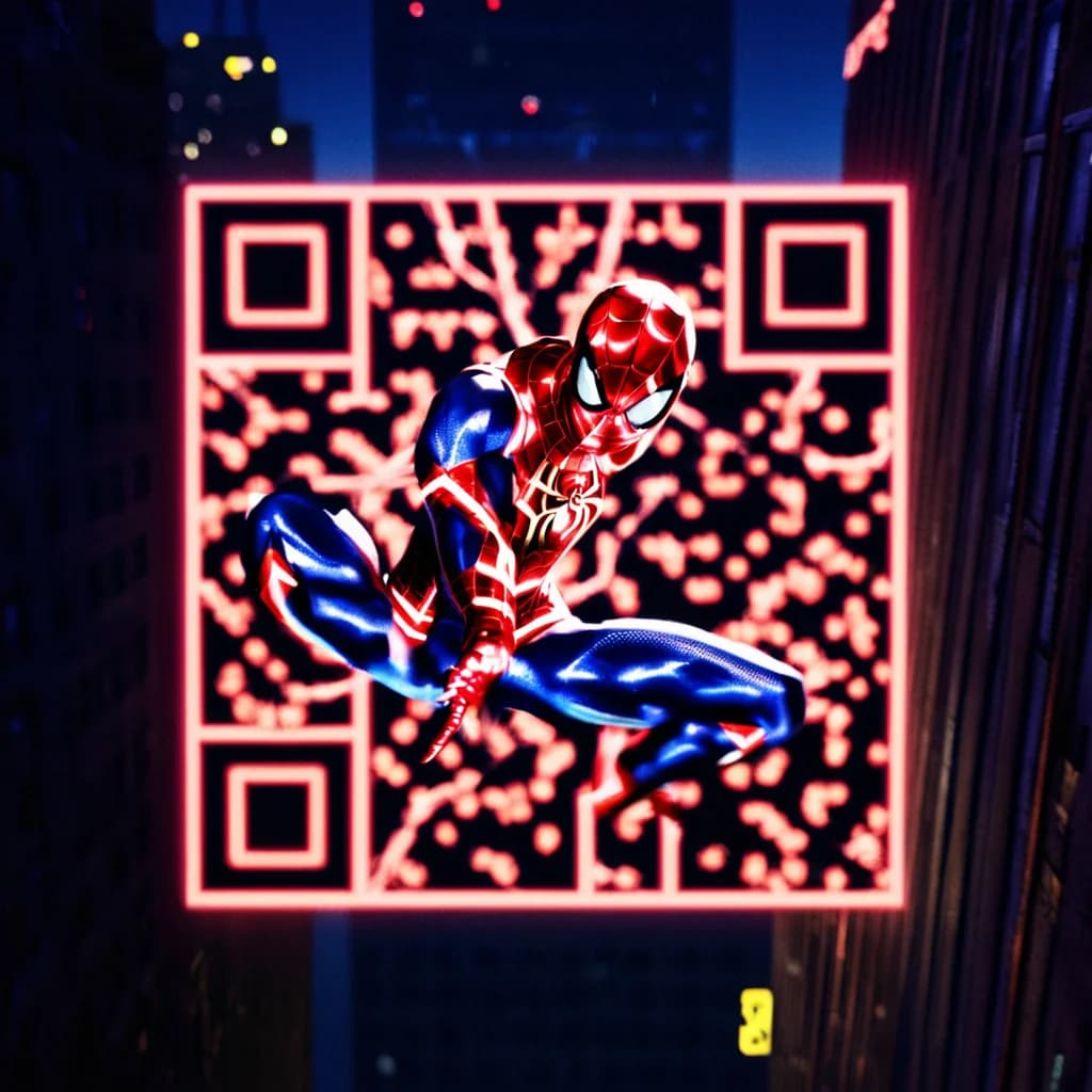 AI QR code art - Spider-Man