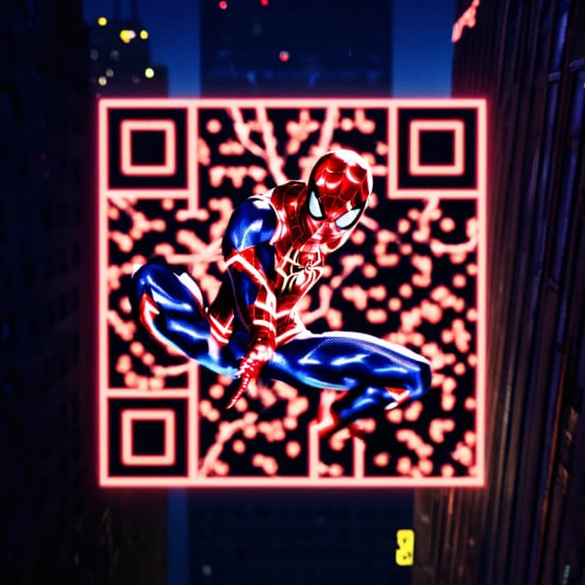 AI QR code art style: Spider-Man