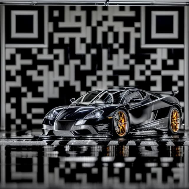 AI QR code art style: Sports Car