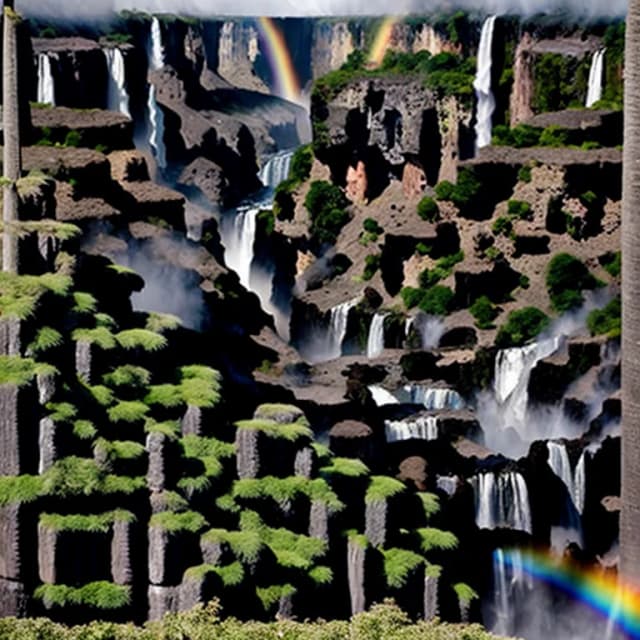 AI QR code art style: Victoria Falls