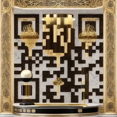 Ejemplo de arte QR con IA - estilo Oro de Lujo para marcas y productos premium