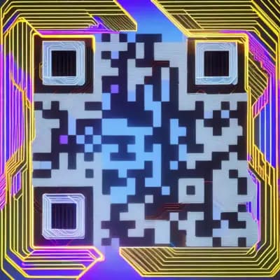 Ejemplo de arte QR con IA - estilo Circuito Neon para marcas tecnológicas y digitales