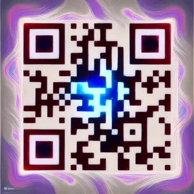 Código QR artístico generado por IA - estilo galaxia cosmica, completamente escaneable