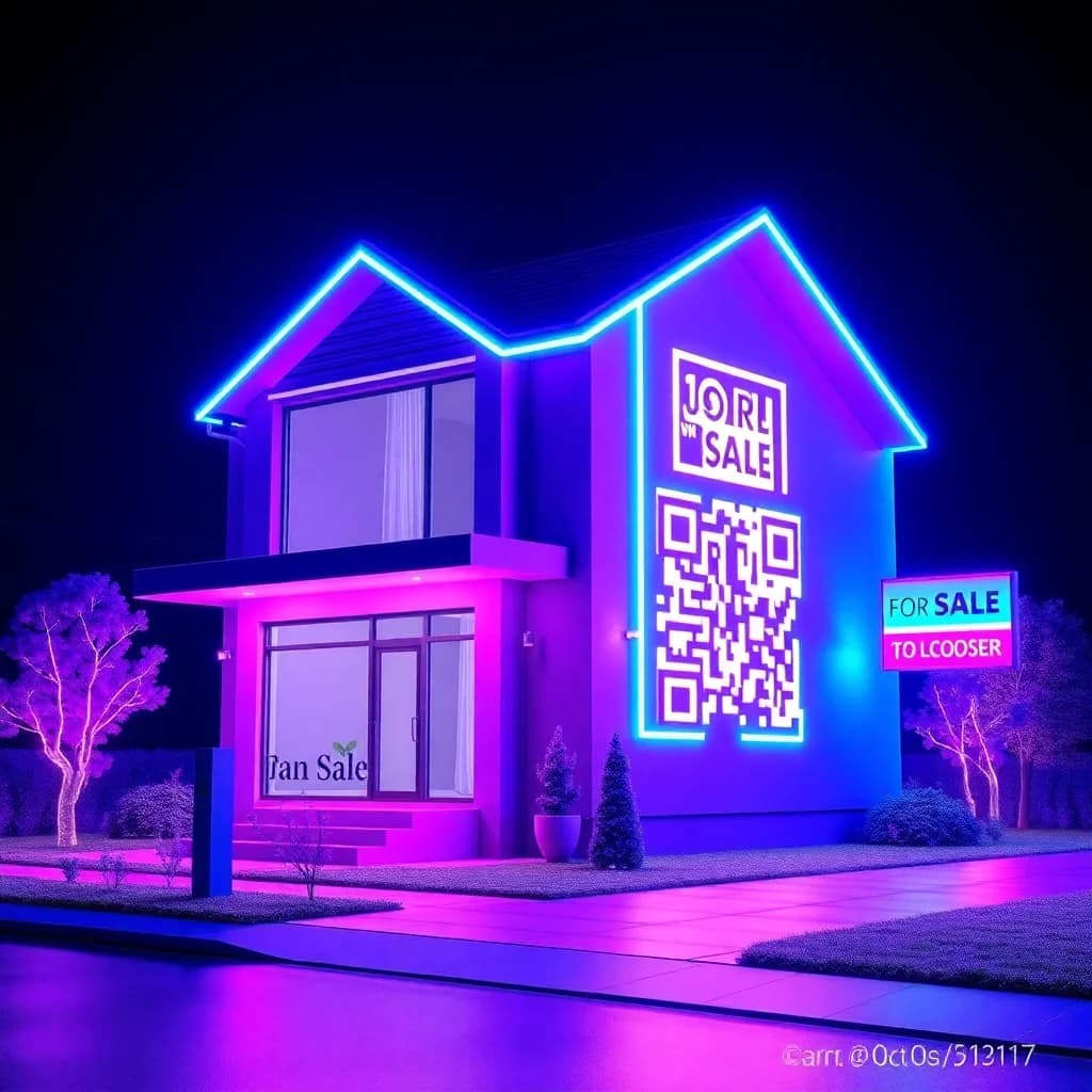 QR code com IA para o setor imobiliário - estilo arquitetônico que complementa anúncios de imóveis