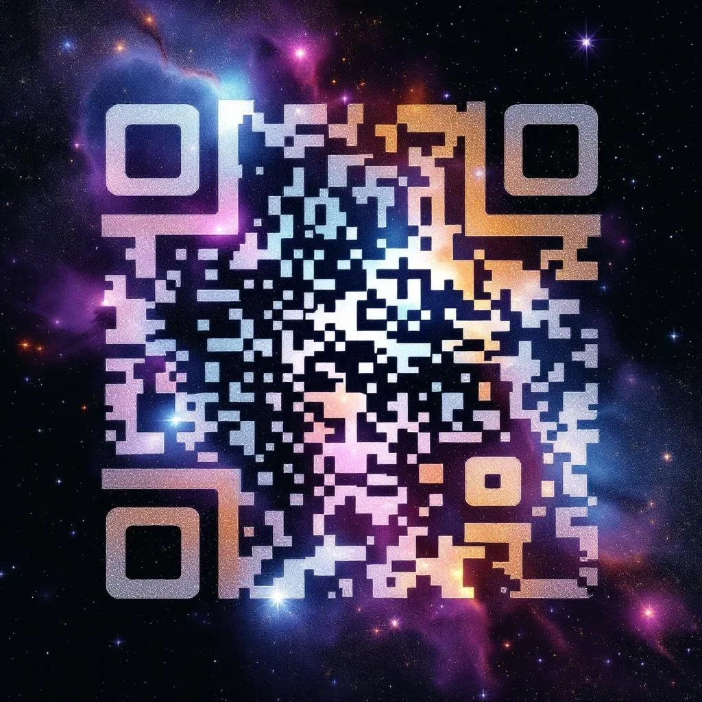 AI QR code examples — galaxy nebula, golden fox, and koi fish styles showing the range of AI art possibilities