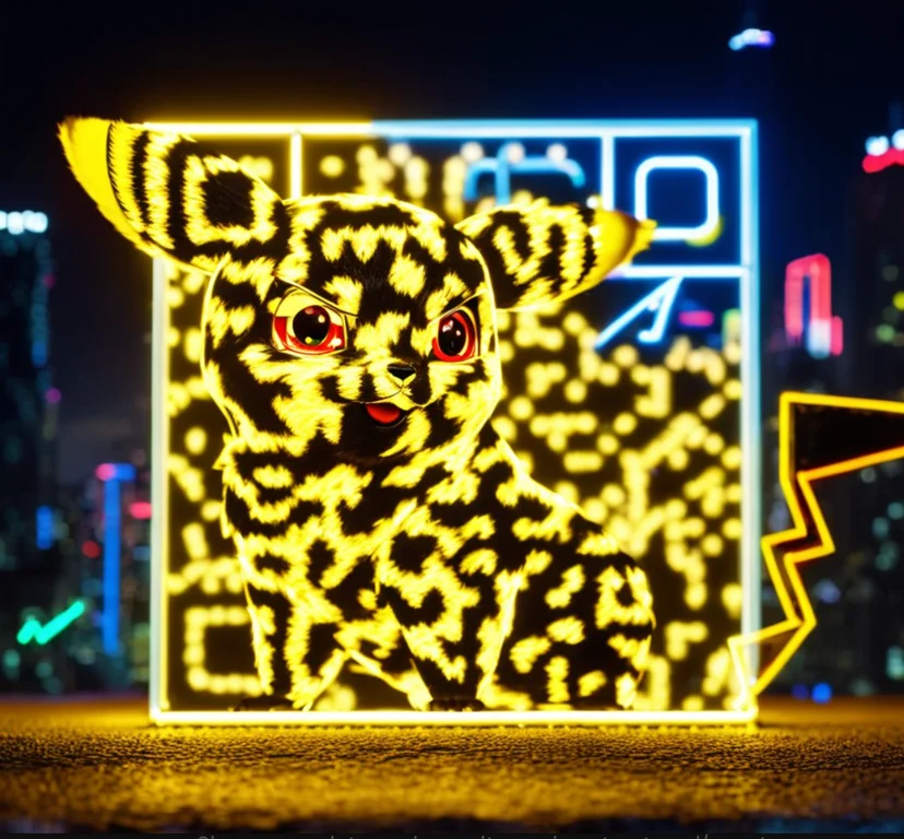 AI QR code variation — pixel art anime theme with vibrant colors