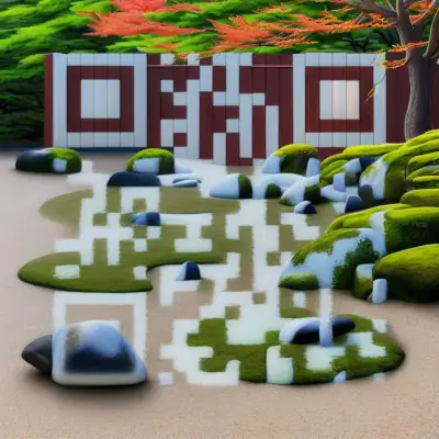 AI QR code art example — Japanese zen garden style created with QR-Verse AI Art Generator